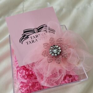 TARINA TARANTINO // crystal flower and tulle anywhere or hair clip in pink